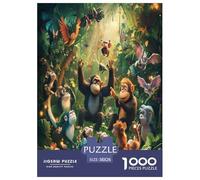 Jungle Animals Jigsaw Puzzles Puzzles for Adults Kids. 1000 Piece Impossible Challenge Toy Educational Game Home Decoration for Adults& Kids Age 14 Years Up 38x26cm/1000pcs