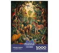 Jungle Animals Jigsaw Puzzles Puzzles for Adults Kids. 1000 Piece Whimsical Challenge Toy Educational Game Home Decoration for Adults& Kids Age 14 Years Up 38x26cm/1000pcs