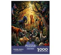 Jungle Animals Jigsaw Puzzles Puzzles for Adults Kids. 1000 Piece Whimsical Challenge Toy Educational Game Home Decoration for Adults& Kids Age 14 Years Up 70x50cm/1000pcs