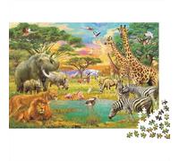 Jungle Animals Jigsaw Puzzles Puzzles for Adults Kids. 1000 Piece Zoo Whimsical Challenge Toy Home Decoration for Adults& Kids Age 14 Years Up 1000pcs (75x50cm)