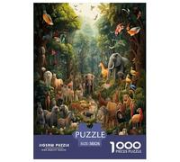 Jungle Animals Jigsaw Puzzles Puzzles for Adults Kids. 1000 Pieces Impossible Challenge Toy Educational Game Home Decoration for Adults& Kids Age 14 Years Up 38x26cm/1000pcs