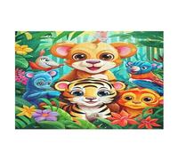 Jungle Animals Jigsaw Wooden Puzzles for Adults 1000 Piece Jigsaw Puzzle Challenging Game Toys Birthday Gift for Adults Kids Boys Girls （75×50cm）