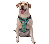 Jungle Animals Pattern Dog Harness - Lightweight,Soft,Adjustable Small Harness and Leash Set, Suitable for Puppy Small and Medium-Sized Dog-Large
