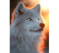 Jungle Animals White Wolf Poster And Prints Canvas Painting Printing Wall Art Picture Living Room Decor A1 21X30Cm Unframed
