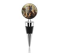 Jungle Animals Wine Stopper Zinc Alloy Beverage Bottle Stopper Reusable Leak Proof Wine Cork Cute Champagne Saver Decorative Bottle Sealer Plug Gift for Men Women