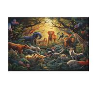 Jungle Animals Wooden Puzzles Jigsaw Puzzle 1000 Pieces for Adults Creative Difficult Challenging Game （75×50cm）