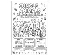 Jungle Animals Worksheet Activities - 50 Fun Black & White Activities: Mazes, Coloring Pages, I Spy, Matching, Counting, Tracing and More | Activity ... 3-9 | Preschool, Kindergarten & Homeschool