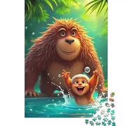 Jungle Ape Character 1000 Piece Jigsaw Puzzle For Adults Educational Games Stress Relief Puzzle Cultivate The Spirit of Teamwork for Men, Women, Elders, Seniors 1000pcs (75x50cm)