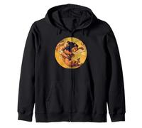 Jungle Ape Man Fights Lion with Knive Zip Hoodie