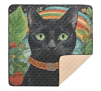 Jungle Black Cat St Soft Padded Baby Gym Activity Mat for Floor Water Resistant Activity Gym Mat for Infant Toddler 50"x50"