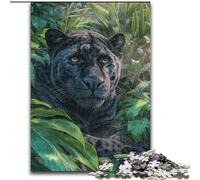 Jungle Black Leopard Jigsaw Puzzles for Adults 1000 Piece Puzzle, Suitable for Ages 14 And Up Family Fun It Is Ideal As A Gift for The Whole Family (50x75cm)