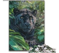 Jungle Black Leopard Jigsaw Puzzles for Teenagers 1000 Piece Puzzle, Stress Reliever Staycation Kill Time with Matching Poster And Trivia Sheet (26x38cm)
