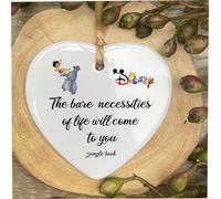 Jungle Book Bare Necessities Walt D Heart Quote Ceramic Heart Shape Plaque Gift Sign cr53
