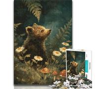 Jungle Brown Bear Baby 1000 Piece Jigsaw Puzzle for Adults And Teenagers,Fun Games Every Piece Is Unique - Challenging Family Fun Game (75x50cm)