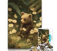 Jungle Brown Bear Baby Jigsaw Puzzles for Adults 1000 Piece,Stress Reliever Difficult Challenge Deal As Gifts for The Whole Family (75x50cm)