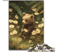 Jungle Brown Bear Baby Jigsaw Puzzles for Teenagers 1000 Pieces, Educational Family Game Suitable for Desktop Decoration (26x38cm)