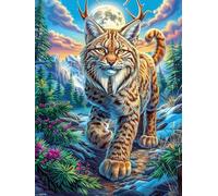 Jungle Cheetah 300 Pc DIY Jigsaw Puzzle Fairy Tale Wild Animals Fantasy Puzzles for Adults Teens Hard Challenging Team Building Stress Reducing Autumn Sturdy Wooden Cardboard 300 PCS