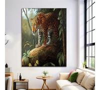Jungle Cheetah Canvas Wall Art Brown Painting Oil Painting Animals Decor Poster For Living Room Home Decor Modern Canvas Wall Art Prints 12X16In No Frame