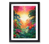 Jungle Colour Field Framed Print | A2 Black Framed Wall Art | Ready to Hang | Modern Landscape Picture | Living Room Bedroom Lounge Office