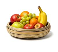 Jungle Culture® Large Bamboo Fruit Bowl 30cm - Natural Wooden Salad Serving Bowl - Sustainable Homeware - for Kitchen Worktop or Dining Table - Handcrafted Salad Bowl in Dark Wood - Summer BBQ