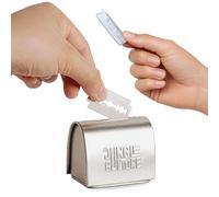 Jungle Culture Safety Razor Blade Bank • Dermaplane Blade Disposal Tin • Blade Bin • Double Edge Razor Blade Holder Box • Safe Storage Container Case for Facial Shaver Blades • Eco Friendly Shaving