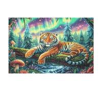 Jungle Cute Tiger 1000 Piece Jigsaw Puzzle for Adults Jigsaw Post Work Relaxation Tool Challenging Fun for Friends Family Home Decor 1000 PCS