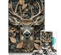 Jungle Deer 1000 Piece Jigsaw Puzzle for Adults Teens,Challenging To Complete But Fun And Humorous Unique Home Decor And Gifts (38x26cm)