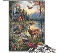 Jungle Deer 1000 Pieces Jigsaw Puzzle For Adults Teens, Suitable for Ages 14 And Up Family Fun It Is Ideal As A Gift for The Whole Family (26x38cm)