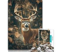 Jungle Deer Adult Jigsaw Puzzles 1000 Pieces,Family Game Stress Reliever Difficult Challenge Artists Collection,Fine Art (50x75cm)