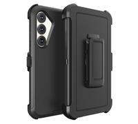 JUNGLE DEER Defender Case for Samsung Galaxy S25 FE, Heavy Duty Shockproof Dustproof 3 in 1 Rugged Protective Bumper Cover, Military Grade Drop Protective Phone Case (Black)