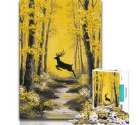 Jungle Deer Jigsaw Puzzles for Adults 1000 Pieces,Family Game Stress Reliever Difficult Challenge Great Gifts And Toys 38x26cm