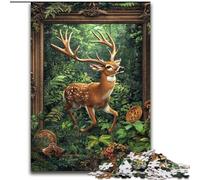 Jungle Deer Jigsaw Puzzles for Teenagers 1000 Piece Puzzle, for Age 14+ Home Art Decor Family Games Christmas Birthday Gifts (50x75cm)