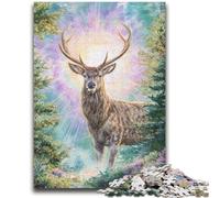Jungle Deer Jigsaw Puzzles for Teenagers 1000 Piece Puzzle,Fun Games Every Piece Is Unique - Challenging Family Fun Game (38x26cm)