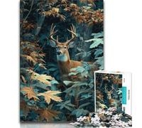 Jungle Deer JigsawPuzzle 1000 Pieces for Teenagers,Challenging To Complete But Fun And Humorous Birthday Present,Gifts,Wall Art (38x26cm)