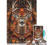 Jungle Deer JigsawPuzzle 1000 Pieces for Teenagers,Stress Reliever Difficult Challenge Unique Home Decor And Gifts 38x26cm