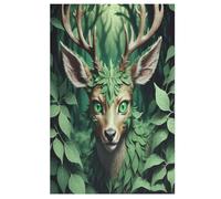 Jungle Deer Wooden Jigsaws Puzzles for Adults 1000 Jigsaw Puzzle, Decompressing Intellectual Educational Toy for Kids 78×53cm