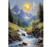Jungle Diamond Painting Landscape Diamond Art 5D DIY Round Full Drill Crystal Embroidery Cross Stitch Kits for Adults Dimond Painting Crafts for Room Decor, Wall Art, Gifts 36x48inch -ly250825W
