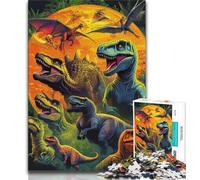 Jungle Dinosaur Jigsaw Puzzles for Teenagers 1000 Jigsaws,Learning Educational Toys Family Games Unique Birthday And Gifts (38x26cm)