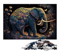 Jungle Elephant Puzzles 1000 Pieces for Adults Jigsaw Puzzles for Adults Brain Challenge Gift, Educational Activity for Teenagers 26X38CM/10.23x14.96inch