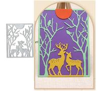 Jungle Elk Frame Metal Die Cuts Dies Stencil, Jungle Elk Frame Cutting Dies Cut Stencils DIY Scrapbooking Cards Photo Album Craft Decorative Embossing Paper Dies for Album Card Scrapbooking Making