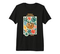 Jungle Explorer Sloth Kids Tropical Wildlife Adventure Premium T-Shirt