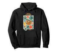 Jungle Explorer Sloth Kids Tropical Wildlife Adventure Pullover Hoodie