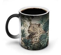 Jungle Foliage Forest Leopard Color Changing Mugs Heat Changing Ceramic Coffee Mug Novelty Funny Tea Water Cup 11OZ