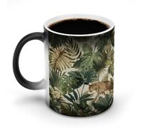 Jungle Foliage Leave Leopard Color Changing Mugs Heat Changing Ceramic Coffee Mug Novelty Funny Tea Water Cup 11OZ