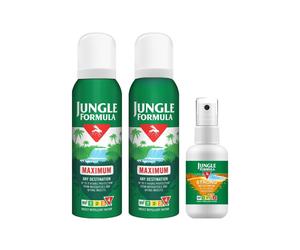 Jungle Formula Travel Pack - 2 x Maximum Spray125ml - 1 x Strong Spray 60ml