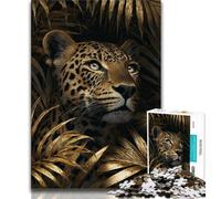 Jungle Golden Leopard 1000 Piece Jigsaw Puzzles for Teenagers,Family Game Stress Reliever Difficult Challenge Artists Collection,Fine Art 38x26cm