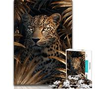 Jungle Golden Leopard Jigsaw Puzzles for Adults 1000 Piece Puzzle,Educational Games Home Decoration Deal As Gifts for The Whole Family (50x75cm)