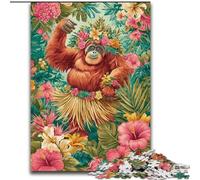 Jungle Gorilla Jigsaw Puzzles for Adults 1000 Piece, Educational Stress Relief Toy for Is Ideal As A Gift for The Whole Family (26x38cm)