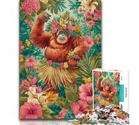Jungle Gorilla Jigsaw Puzzles for Adults 1000 Piece Puzzle,Brain Teaser Game Wall Decoration Unique Birthday And Xmas Gifts 50x75cm