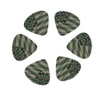 Jungle Green Camo USA Flag 12 Pack Guitar Picks Plectrums with Organizer Storage Box, Guitar Picks for Bass Electric Acoustic Guitars Ukulele
